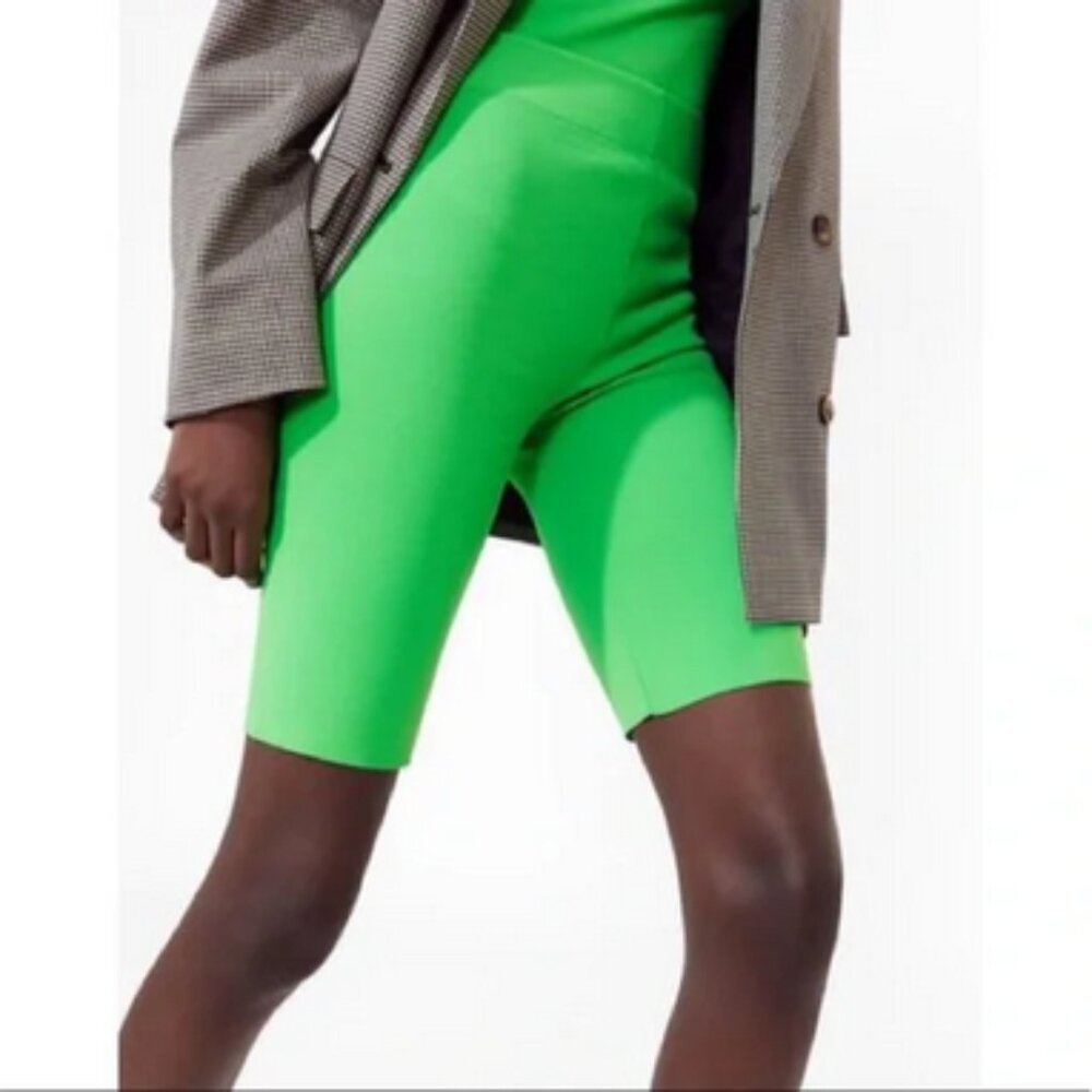 ZARA Seamless Bike Shorts Neon Green Size Small